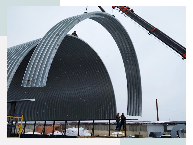 Полукруглые ангары в Стерлитамаке